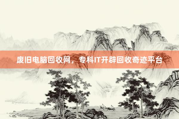 废旧电脑回收网，专科IT开辟回收奇迹平台